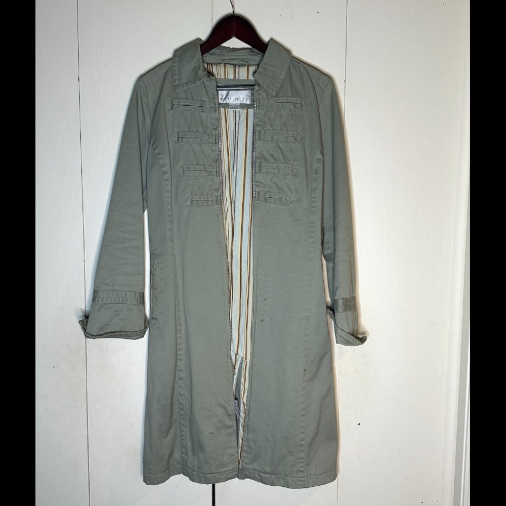 Stylish Women's Sage Green Canvas Jacket size M